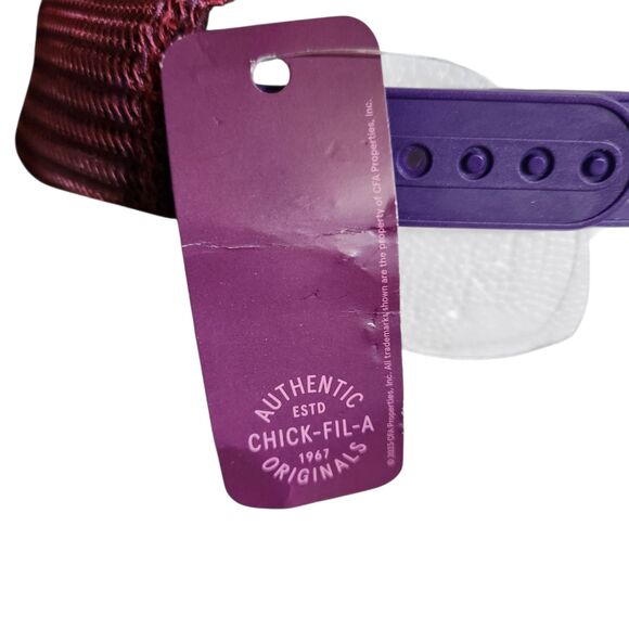 NEW Chick-Fil-A Snap Back Hat Maroon w/ Polynesian Sauce Graphic - Picture 9 of 9